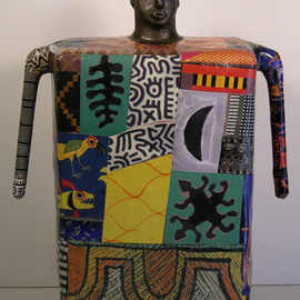 Ron Allen: 'Africa', 2015 Mixed Media Sculpture, Abstract Figurative. Artist Description: cement, collaged photographs...