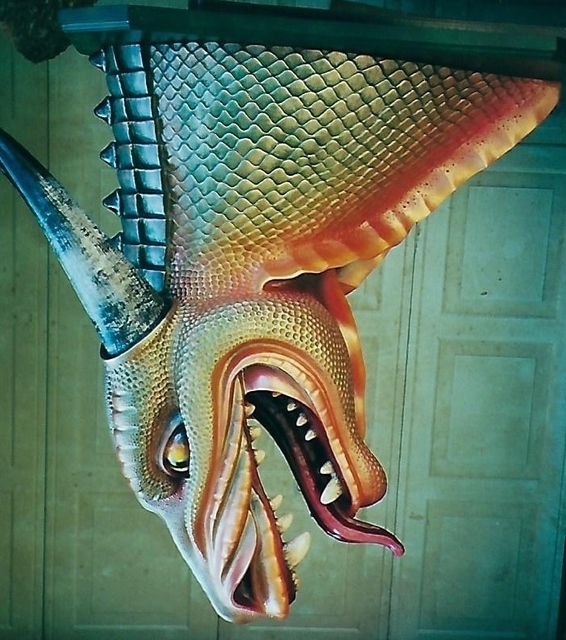 Artist Ronald Smith. 'Dragon Head' Artwork Image, Created in 1999, Original sculpture wood. #art #artist
