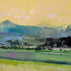 Jerry Ross: 'Coburg Hills', 2012 Oil Painting, Landscape. Artist Description:  Coburg hills near Eugene. The Coberg Hills are north of Eugene, OR and are a majestic, dramatic range of foothills that border open crazing land. I have painted this natural expanse in my American Verismo style using patches of brushwork to abstract and add a visual poetry to ...