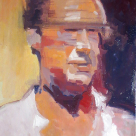Jerry Ross: 'Portrait of Carlo Bianchi', 2016 Oil Painting, Portrait. Artist Description: Portrait of the great Italian tassista, Carlo Bianchi of Via Panoramica outside of Bologna , art collector, country gentleman, and adventurer to Stromboli. But it is the style that makes this portrait brilliant. See if you can discover why this style is influenced by the Italian modernists. ...