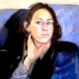 Jerry Ross: 'The Girl on the Train', 2010 Oil Painting, Portrait. Artist Description:  We met on the train to Milan. ...