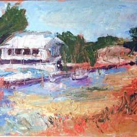 Roz Zinns: 'Aeolian Yacht Club', 2005 Acrylic Painting, Landscape. Artist Description: Painting knife impression of morning near Alameda, CA...