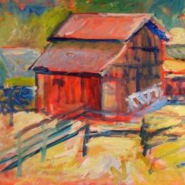 Roz Zinns: 'Barn at Borges Ranch', 2005 Acrylic Painting, Landscape. 