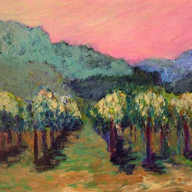Roz Zinns: 'Noon on the Vineyard', 2007 Acrylic Painting, Landscape. Artist Description:   Calif. Wine Country  ...