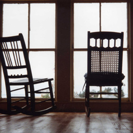 Ruth Zachary: 'Old Friends', 2000 Color Photograph, Americana. Artist Description:  A pair of antique rockers.  Two old friends.  Upstairs at the Monhegan House, Monhegan Island, Maine. 11 x 14