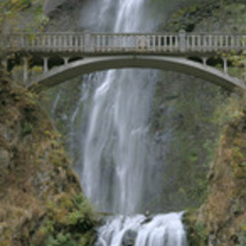Ralph Andrea: 'Multnomah Falls Panoramic', 2005 Color Photograph, Landscape. Artist Description: Columbia River Gorge, Oregon, USA.Plummeting 620 feet, the Multnomah Falls is the crown jewel of the Columbia River Gorge. This image is a seamless hand composited panoramic incorporating eight separate high- resolution images. The eight horizontal ( landscape) images were shot with a Nikon D2x professional digital camera ...