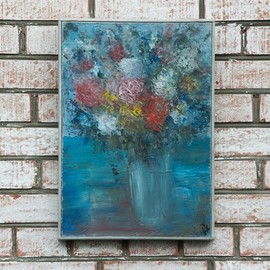 Anna Riazantceva: 'vase with flowers', 2014 Oil Painting, Still Life. Artist Description: Still- life with flowers.Oil Painting. Painting on Canvas. ...