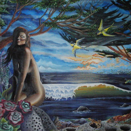 Sabrina Michaels: 'Sonoma Daydream', 2006 Oil Painting, nudes. Artist Description:  This dreamy landscape was inspired by a day spent on the beautiful Sonoma Coast of Northern California. ...