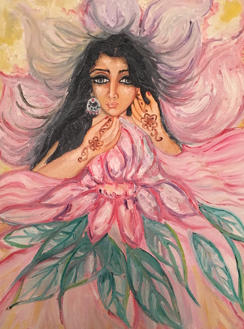 Artist Sangeetha Bansal. 'Flower' Artwork Image, Created in 2014, Original Mixed Media. #art #artist
