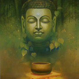 Sanjay Lokhande: 'buddha dhyana', 2016 Acrylic Painting, Figurative. Artist Description: The Painting is based on the Philosophy of the Buddha   Buddhism...