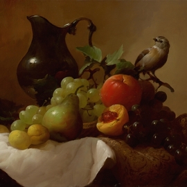 Dmitry Sevryukov: 'night thief', 2013 Oil Painting, Still Life. Artist Description: Realism needs rehabilitation and a Flemish- style still life is exactly what is needed for this. I try to work with respect to the masters of previous eras and to the standards of painting of the Middle Ages. I hope that what I do will appeal to lovers ...