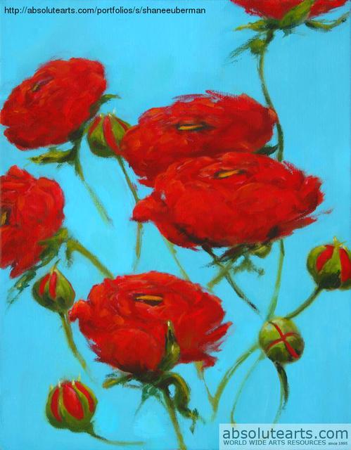 Artist Shanee Uberman. 'Poppy Red' Artwork Image, Created in 2009, Original Painting Oil. #art #artist