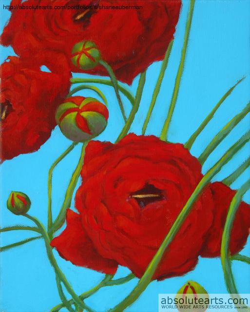 Artist Shanee Uberman. 'Poppy Red 2' Artwork Image, Created in 2009, Original Painting Oil. #art #artist