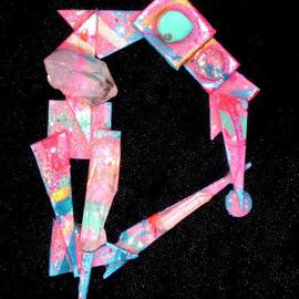 Richard Lazzara: 'crystal circle pin ornament', 1989 Mixed Media Sculpture, Fashion. Artist Description: crystal circle pin ornament from the folio LAZZARA ILLUMINATION DESIGN is available at 