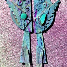 Richard Lazzara: 'crystal lances ear ornaments', 1989 Mixed Media Sculpture, Fashion. Artist Description: crystal lances ear ornaments from the folio LAZZARA ILLUMINATION DESIGN are available at 