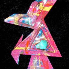 sculpture falling crystal pin ornament sculpture By Richard Lazzara 