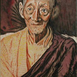 Richard Lazzara: 'kalu rinpoche', 1999 Acrylic Painting, Portrait. Artist Description: Kalu Rinpoche gave Kala Cakra Empowerment in Boulder, Colorado in 1986 , here is a memory of his transmission. This sage painting is one among many featured at 