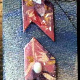 Richard Lazzara: 'menu ear ornaments', 1989 Mixed Media Sculpture, Fashion. Artist Description: menu ear ornaments from the folio LAZZARA ILLUMINATION DESIGN are available at 