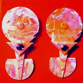Richard Lazzara: 'mother pearl soul ear ornaments', 1989 Mixed Media Sculpture, Fashion. Artist Description: mother pearl soul ear ornaments from the folio LAZZARA ILLUMINATION DESIGN are available at 