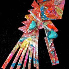 Richard Lazzara: 'native feathers pin ornament', 1989 Mixed Media Sculpture, Fashion. Artist Description: native feathers pin ornament from the folio LAZZARA ILLUMINATION DESIGN is available at 