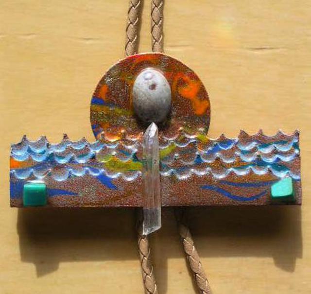 Artist Richard Lazzara. 'Ocean Setting Bolo Or Pin Ornament' Artwork Image, Created in 1989, Original Pastel. #art #artist
