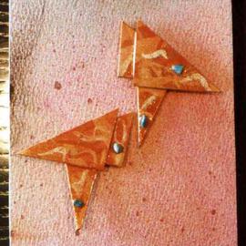 Richard Lazzara: 'orange peel ear ornaments', 1989 Mixed Media Sculpture, Fashion. Artist Description: orange peel ear ornaments from the folio LAZZARA ILLUMINATION DESIGN are available at 