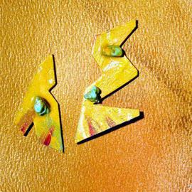 Richard Lazzara: 'talking shapes poetry ear ornaments', 1989 Mixed Media Sculpture, Fashion. Artist Description: talking shapes poetry ear ornaments from the folio LAZZARA ILLUMINATION DESIGN are available at 