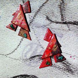 Richard Lazzara: 'walking red toys ear ornaments', 1989 Mixed Media Sculpture, Fashion. Artist Description: walking red toys ear ornaments from the folio LAZZARA ILLUMINATION DESIGN are available at 