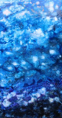 Shelly Leitheiser: 'Sky Blue Sky', 2013 Acrylic Painting, Abstract Landscape.  Sky Blue Sky is an acrylic abstract from my imagination. It's chaotic and expressionistic, yet with intensely blue and white impressions of clouds. ...
