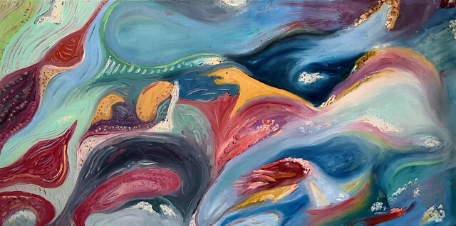 Dan Shiloh  'Abstract Sea', created in 2023, Original Painting Tempera.