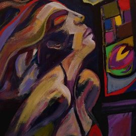 Shirin Moayya: 'free your mind', 2019 Acrylic Painting, Portrait. Artist Description: Painting, Acrylic...