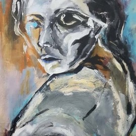 Simin Salar Amoli: 'Untitled 003', 2017 Acrylic Painting, Portrait. Artist Description: PaintingAcrylic on Canvas...