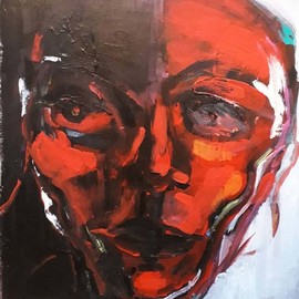 Simin Salar Amoli: 'Untitled 004', 2019 Acrylic Painting, Portrait. Artist Description: PaintingAcrylic on Canvas...