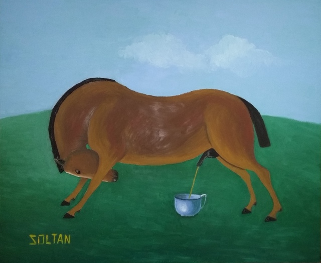 Artist Soltan Soltanli. 'The Well Bred Horse' Artwork Image, Created in 2016, Original Painting Oil. #art #artist