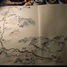 Debbi Chan Artwork Idaho travel album map, 2012 Artistic Book, Maps