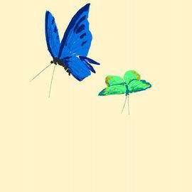 Debbi Chan Artwork two butterfly two thoughts, 2014 Digital Painting, Fauna