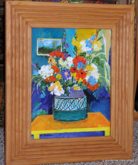 Artist Nancy Goodenow. 'Flowers In A Room' Artwork Image, Created in 2011, Original Giclee Reproduction. #art #artist