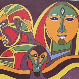 Shribas Adhikary: 'GOD MOTHER DURGA', 2011 Acrylic Painting, Abstract Figurative. Artist Description:   I created this work of art I did not duplicate the work of an artist.           ...