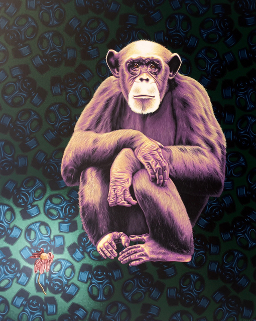 Artist Stephen Hall. 'Ape' Artwork Image, Created in 2017, Original Painting Acrylic. #art #artist