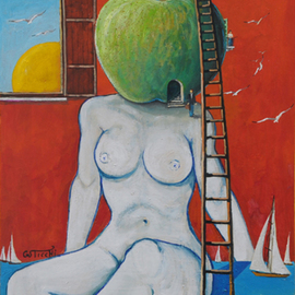 Giuseppe Sticchi: 'semplicemente donna', 2010 Other Painting, Surrealism. Artist Description:  tranquilla casalinga       ...