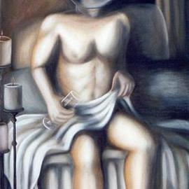 Claudia Perez: 'STILL WAITING', 2000 Oil Painting, nudes. 