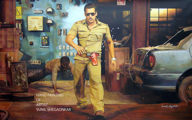 Sunil Shegaonkar  'ACTOR SALMAN KHAN DABANG', created in 2016, Original Painting Acrylic.