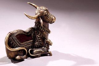 Sushil Sakhuja: 'Indian arts', 2008 Bronze Sculpture, Ethnic.  cow and calf ...