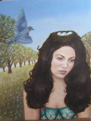 Suzan Fox: 'Inspiration', 2007 Tempera Painting, Surrealism.   Painted in Egg Tempera  ...
