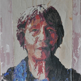 Sven Froekjaer Jensen: 'The Autumn on my Skin Portrait of a Woman', 2013 Acrylic Painting, Portrait. Artist Description:  Woman. Portrait. Winner. Paper. Blue.   ...
