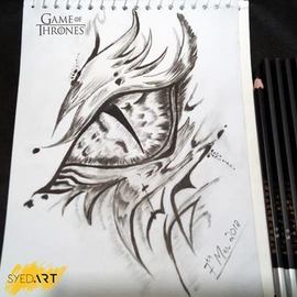 Dragon Eye Sketch, Syed Waqas  Saghir