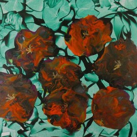 Tatyana Amantis: 'flower display', 2020 Acrylic Painting, Floral. Artist Description: Flower display. Abstraction, fantasy on the topic of how something appears and manifests, in this case it is something inthe form of flowers...