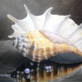 Tatyana Bondareva: 'Shell with Pears', 2012 Oil Painting, Still Life. Artist Description:  shell, oil painting, pearls, still life        ...