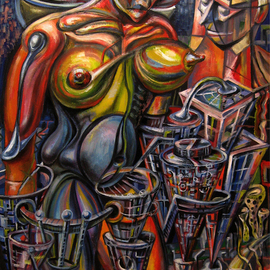 Temo Dumbadze: 'mother City', 2013 Oil Painting, Surrealism. Artist Description:  Mother City, oil on cardboard. 70cmx100cm, painted in 2013. bank transfer only.     ...