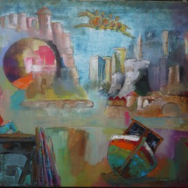 Thierry Merget: 'Le cheval Bayard 1', 2016 Acrylic Painting, Surrealism. Artist Description:  horses, liberti? 1/2, cheval de troie, grafity, , bridge, chess child, boat, tower, balloon, centrale nuclear, blue horsemen, tower, travel, bridge, forest, books, balloon, horse, chess, babel, window, factory, child, girl, boat, history, red horse, castle, babel, bridge, stair, , chess, tower, tree, forest, miting, dialogue, book, reader, woman, girl, dream, ...